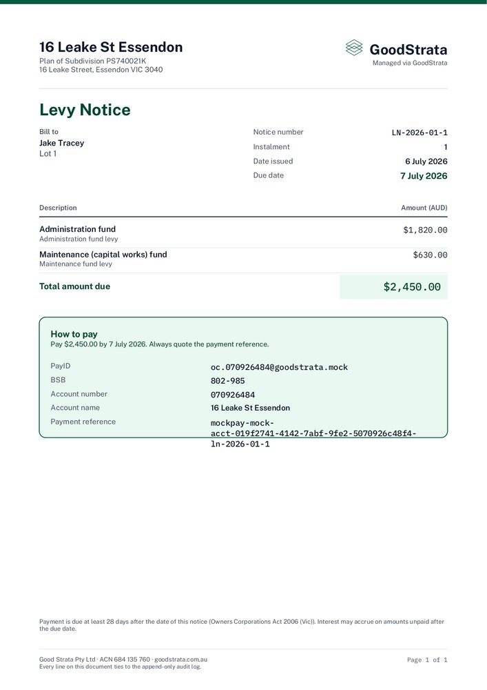 Levy Notice LN 2026 01 1